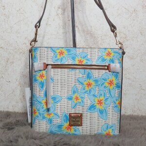 DDooney & Bourke Plumeria Zip Crossbody (Blue/White)
